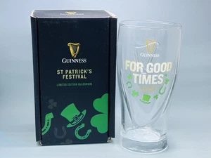 Limited Edition GUINNESS ST PATRICK'S FESTIVAL Glaswaren "FOR GOOD TIME" Glas - Bild 1 von 3