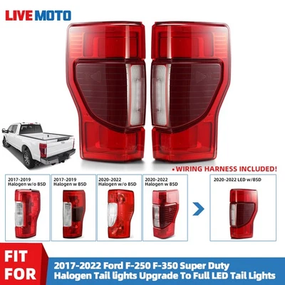 Halogen Upgrade Full LED Tail Lights For 2017-2022 Ford F-250 350 Superduty Pair - Image 1 of 4