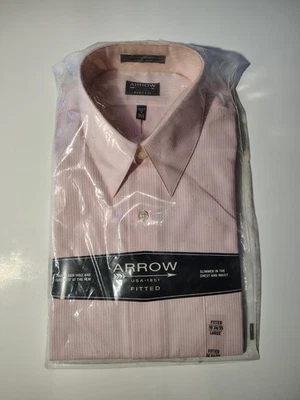 Arrow Dress Shirt Men's Large (16-16.5) Pink Classic-Fit Long Sleeve Button-Up - Image 1 of 4