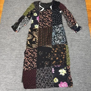Sacred Threads Maxikleid Medium/Large Boho Patchwork Lagenlook Hippie Blumen - Bild 1 von 12