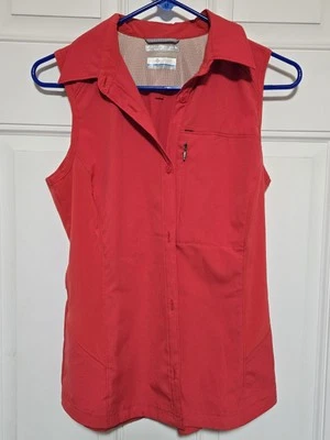 COLUMBIA коралл Omni-Shade защиты от солнца кнопка вверх бак воротник карман женщин S - Изображение 1 из 3