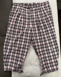 Pantalones de golf plisados vintage T Barry Knickers rosa negro a cuadros talla 40 cortos *LEER - Imagen 1 de 12