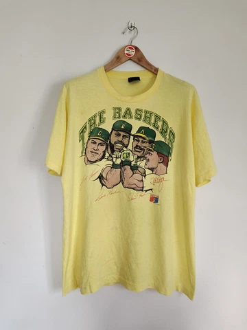 Vintage "The Bashers" caricature 80's T-Shirt MLB Baseball Oakland Athletics Cover