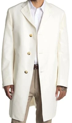 #397 Abrigo a medida Hickey Freeman Arquero Algodón y Seda Talla 42 R VENTA AL POR MENOR $1295 Foto 1 de 4