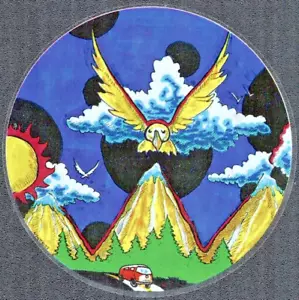 Grateful Dead Decal Sticker Vintage Original Owl Flying VW Bus Motoring Mountain - Picture 1 of 1