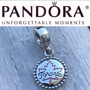 Pandora Toronto Leaf Exclusive Charm Pendant S925 Sterling silver Jewelry - Picture 1 of 4