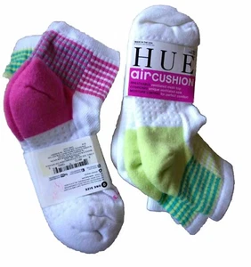 Hue Air-Cushion One Size 3 Pair Pack Mini Crew Top Ladies Socks - Made in USA - Picture 1 of 6