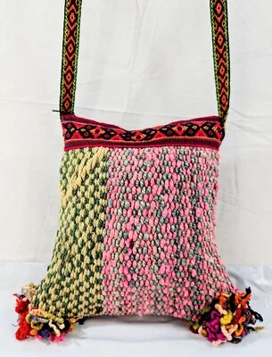 Bolso Bandolera Alpaca Peruano Colorido Boho Tribal Azteca Hippie Suroeste Raro Foto 1 de 4