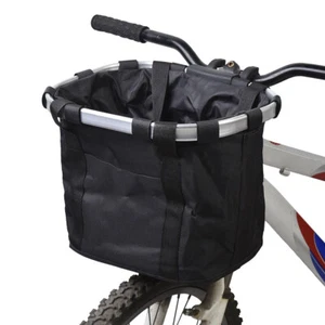 Velobici Black Aluminium Bicycle Basket Frame Detachable Front Handlebar Folding - Picture 1 of 5
