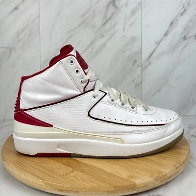 Nike Air Jordan 2 Retro Chicago Hombres Talla 9.5 Blanco Zapatilla Deportiva 385475-102 Foto 1 de 4