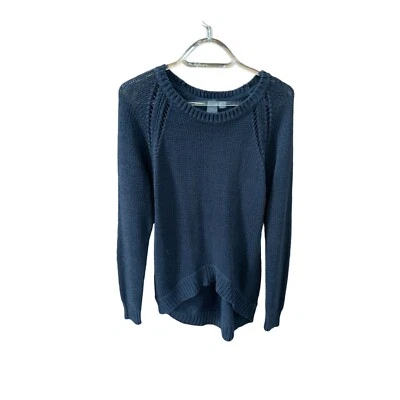 Suéter Pullover Quinn Para Mujer Talla Grande Azul Marino Manga Larga Dobladillo Alto Bajo Grueso Foto 1 de 3