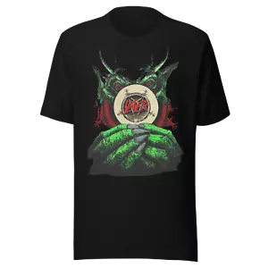Stakes Slayer Demon Hands Vintage Jumbo Print T-Shirt T-Shirt Black New - Picture 1 of 1