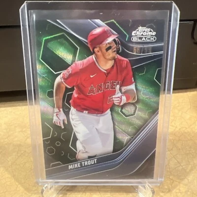 2023 Topps Chrome Black - Green Refractor #100 Mike Trout /99 - Image 1 of 2