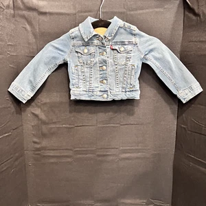 Kinder Levis Classic Trucker Jeansjacke helle Waschung verwaschen blau Kleinkind Größe 2T - Bild 1 von 4