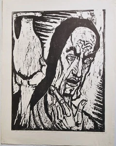 Jacob Steinhardt /Holzschnitt/gewidmet/ handsigniert /50 Exemplare /1954 - Bild 1 von 4