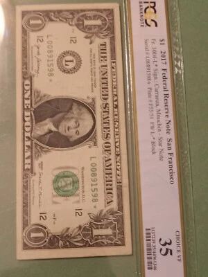 $1 2017 STAR NOTE San Francisco Low Serial Number Choice VF 35. - Image 1 of 4