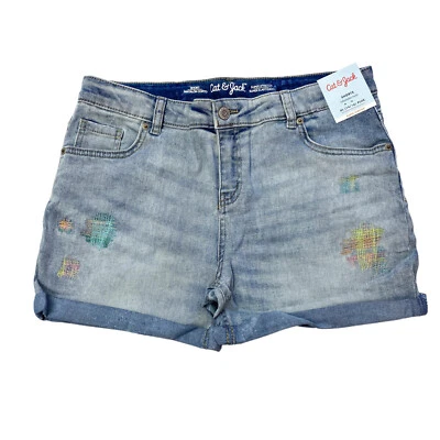 Cat & Jack Girls Size XL 14/16 Plus Denim Shorts Super Stretch Light Blue - Image 1 of 4