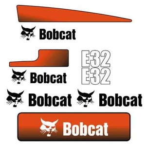 E32 CALCOMANÍAS E32 Pegatinas Bobcat E32 Calcomanía PEGATINAS Kit Mini Excavadora - Imagen 1 de 1
