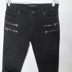 Cult of Individuality Damen Gr. 30 Knöchel Capri schwarz roher Saum Skinny Stretch - Bild 1 von 13