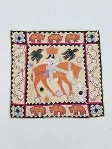 Vintage Traditional Applique Work Embroidered Wall Hanging 60x59cm - Picture 1 of 14
