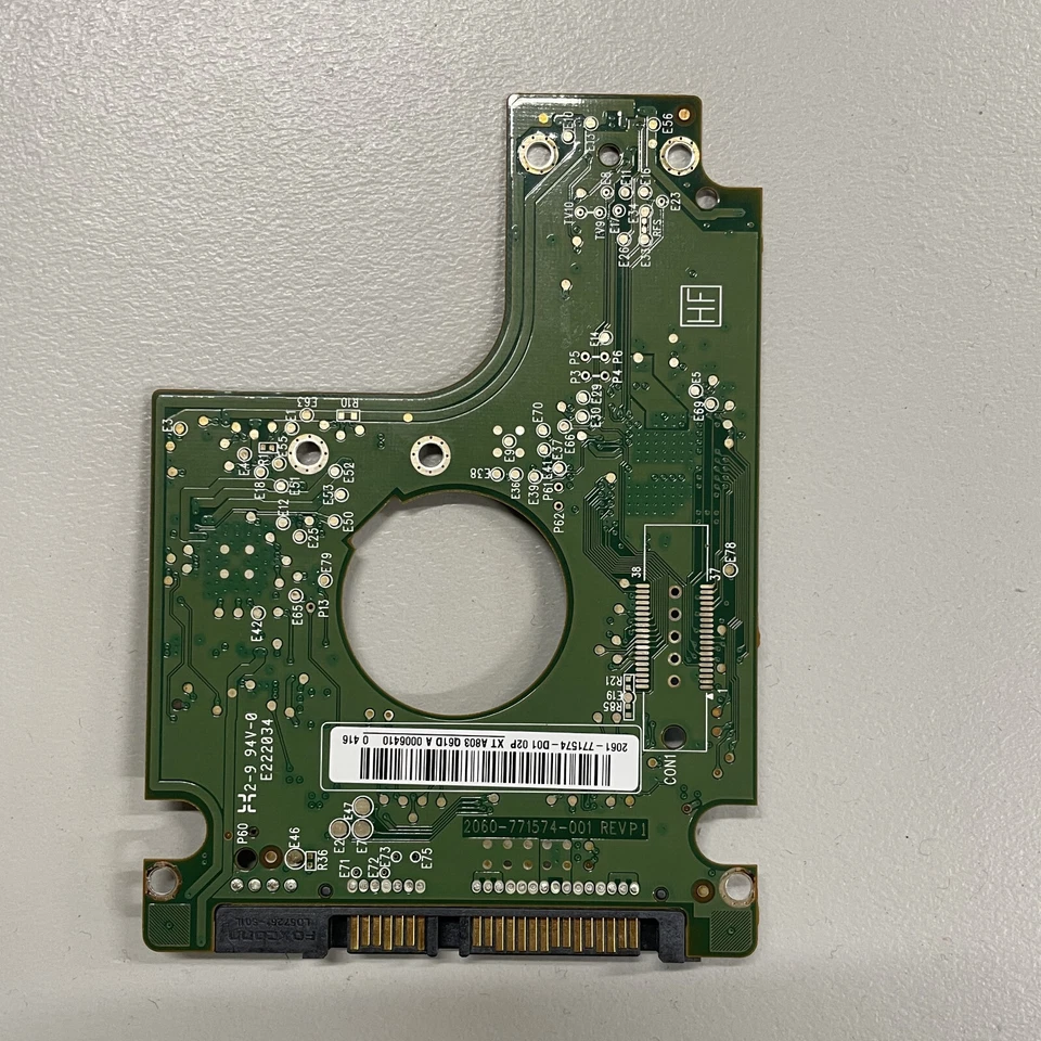 WD WD2500BEKT-60V5T1 2.5" SATA HDD PCB Board 2060-771574-001 REV P1 R/N 701574 - Image 1 of 4