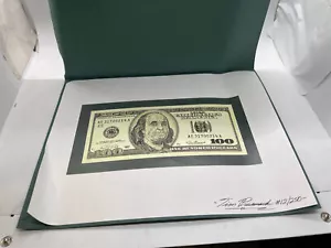 Tim Prusmack Money Art $100 Franklin New Note 12/250 in Green Folder Damaged - Picture 1 of 2