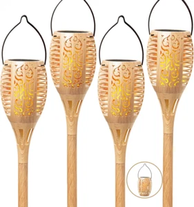Solar Torch Lights Outdoor Lantern Hanging Wall Decor Multicolor - Picture 1 of 6