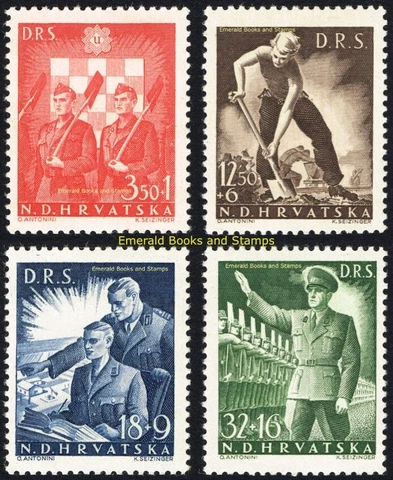 EBS Croatia NDH 1944 - State Labour Service (DRS) - Michel 162-165 MNH** Cover