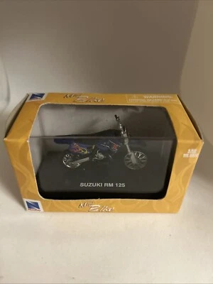 New Ray Suzuki RM 125 Motocross Mini Dirt Bike Motorcycle Blue Die Cast 1/32 PF5 - Image 1 of 4