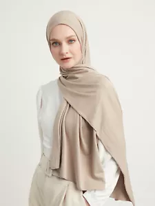 Modefa Islamic Turkish Women's Premium Jersey Hijab Shawl Wrap - Mink - Picture 1 of 3