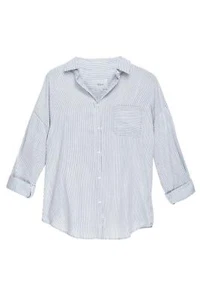 TOP A RAYAS RAILS JACKSON OVERSIZE GRIS/AZUL 100 % LYOCELL TALLA-PEQUEÑO/MEDIANO - Imagen 1 de 8