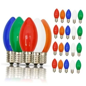 25 Pack C9 Multicolor Christmas Light Bulbs, C9 Ceramic LED Led Multicolor Bulb - Picture 1 of 8