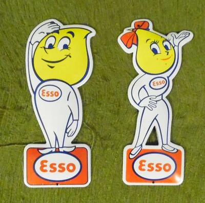 Email Schild , 2 x Esso Email Türschilder ,  9 cm x 20 cm - Bild 1 von 4