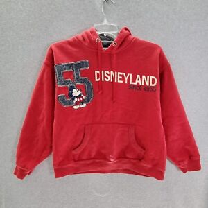 Disney Boys Sweater Large Red Vintage 55 Mickey Mouse Disneyland Hoodie READ