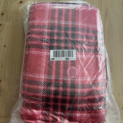 Cobertor de lã aconchegante Sherpa de pelúcia Victorias Secret xadrez vermelho feriado 2024 - Imagem 1 de 2