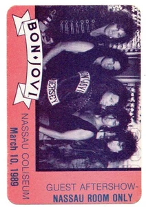 BON JOVI satin backstage pass Nassau Coliseum GUEST AFTERSHOW 3/10/1989 OTTO - Picture 1 of 2