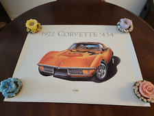 1972 CORVETTE '454' POSTER BY AIR ARTS 1997 SIZE 25"L x 19"H