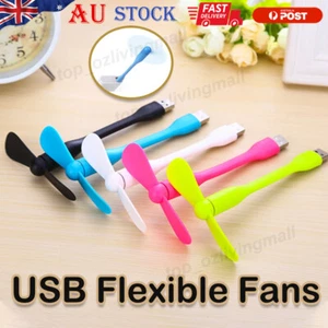 USB Flexible Fans Mini Portable Cooling Fans for Power Bank Laptop PC AC Charger - Picture 1 of 19