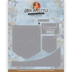 Find It Dies - Yvonne Creations - Men in Style - Pockets Denim Cardmaking - Picture 1 of 1