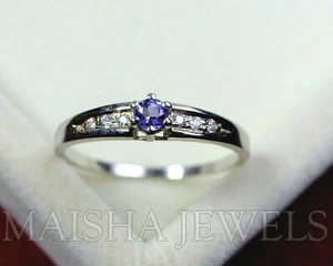Natural Tanzanite 925 Sterling Silver December Birthstone Love & Friendship Ring - Picture 1 of 6