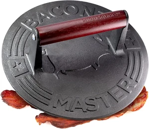 Bacon Master Cast Iron Press 8.5" round Grill Burger Smasher for Burgers and Lbs - Picture 1 of 1