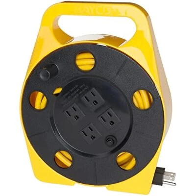 Bayco SL-755 25-Foot Cord Reel with 4 Outlets,Yellow - Image 1 of 2