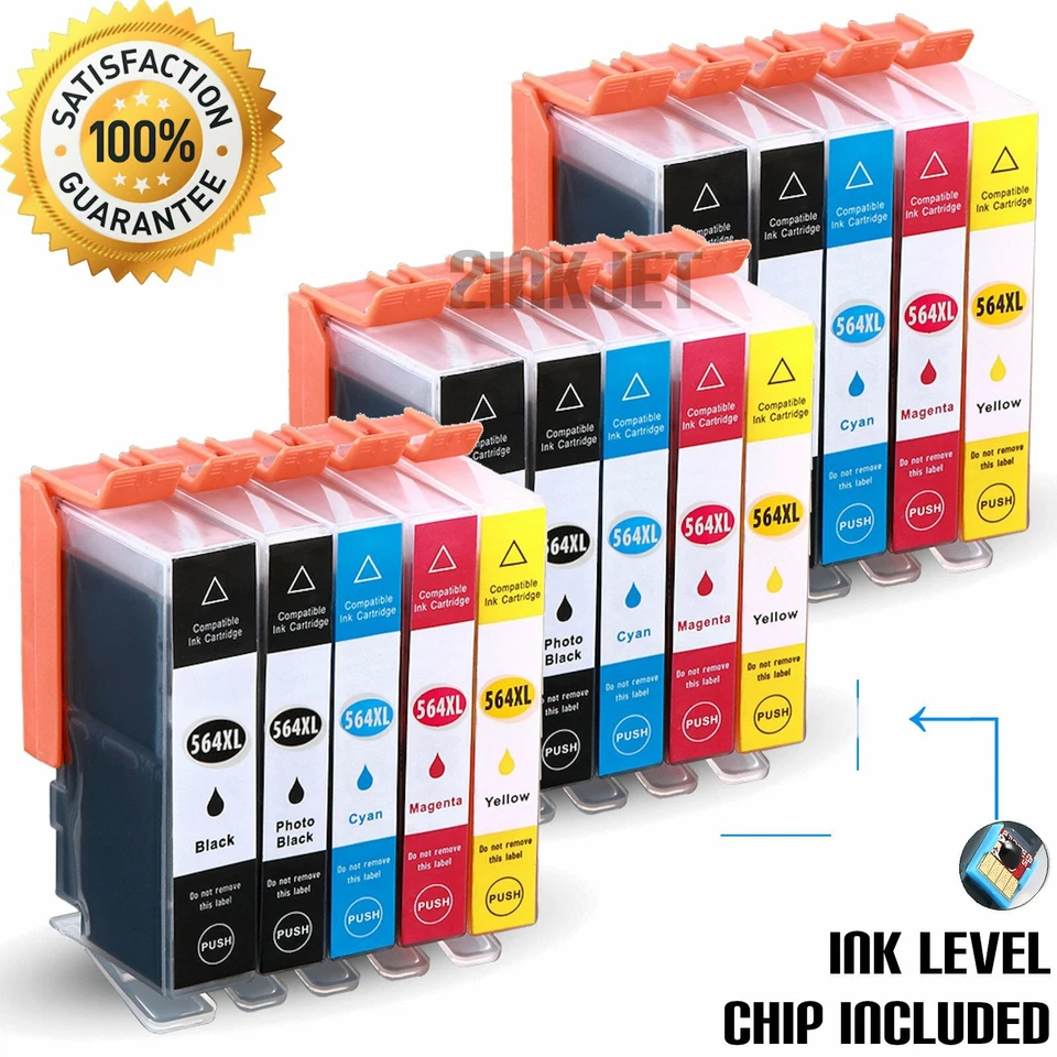 564XL Ink Cartridges for HP 564 XL Photosmart 5510 6510 6520 7510 7520 7525 5520 - Image 1 of 1