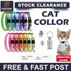 12x Safety Release Kitten Collar Quick Release Reflective Bell Hi Vis Adjustable - Picture 1 of 9