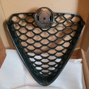 Front Grille For Alfa romeo Giulia 2017-23 Bumper Upper Grill Carbon Fiber Look - Picture 1 of 9