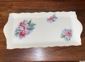 VASSOIO DA PORTATA VINTAGE VECCHIO FOLEY REGAL ORCHIDEA VANITÀ - Foto 1 di 6