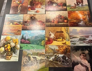 Lot of 25 Vintage Nature People Landscape Floral Art Lithograph & Prints - Picture 1 of 24