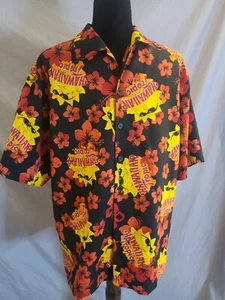 Men's casual shirt Hawaiian Tropic floral theme polyester size Large pre owned - Picture 1 of 4