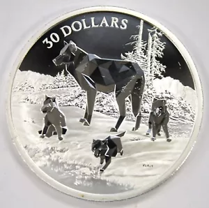 Canada 2024 $30 Multifaceted Animal Family Timber wolves 2Oz .999 Fine Silver - Picture 1 of 2