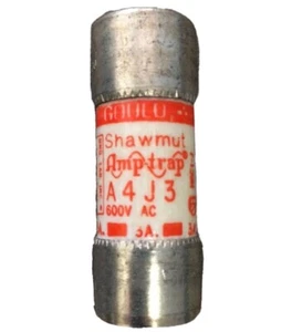A4J3 GOULD SHAWMUT 3 AMP 600 VOLT CLASS J FUSE- CROSS W/ JKS, JLS, JCL --SES - Picture 1 of 1